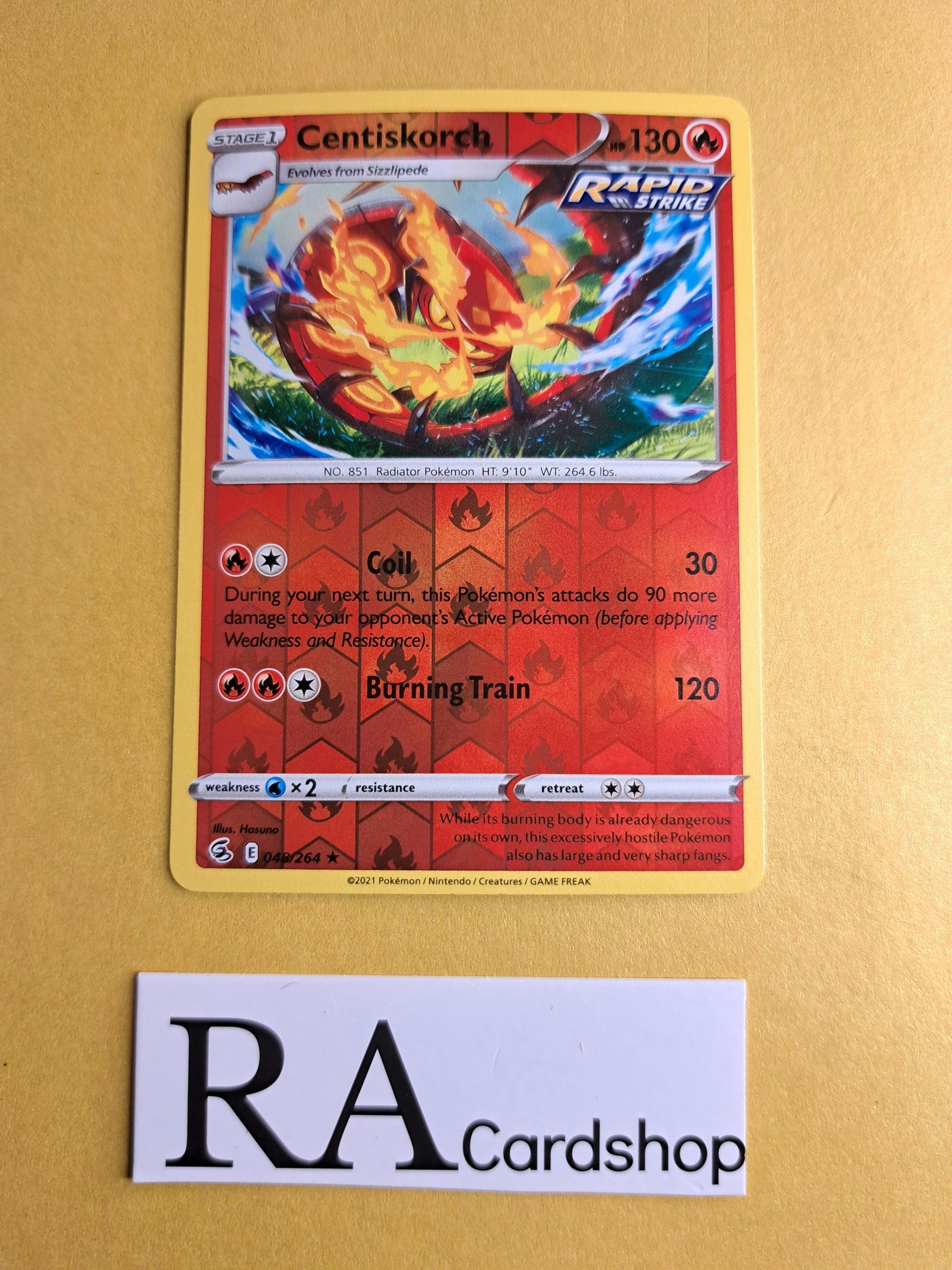 Centiskorch Reverse Holo Rare 045/264 Fusion Strike Pokemon