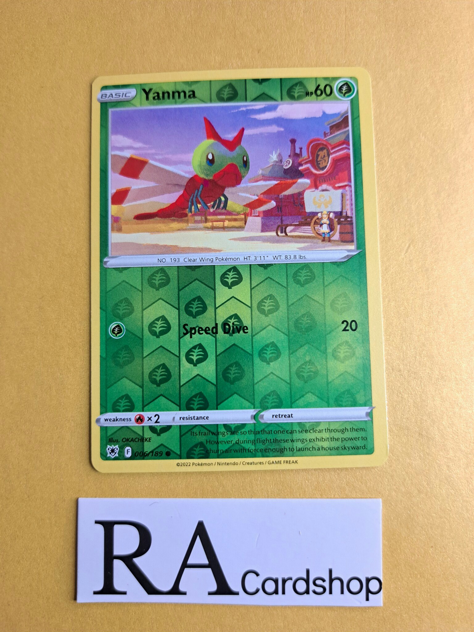 Yanma Reverse Holo Common 006/189 Astral Radiance Pokemon