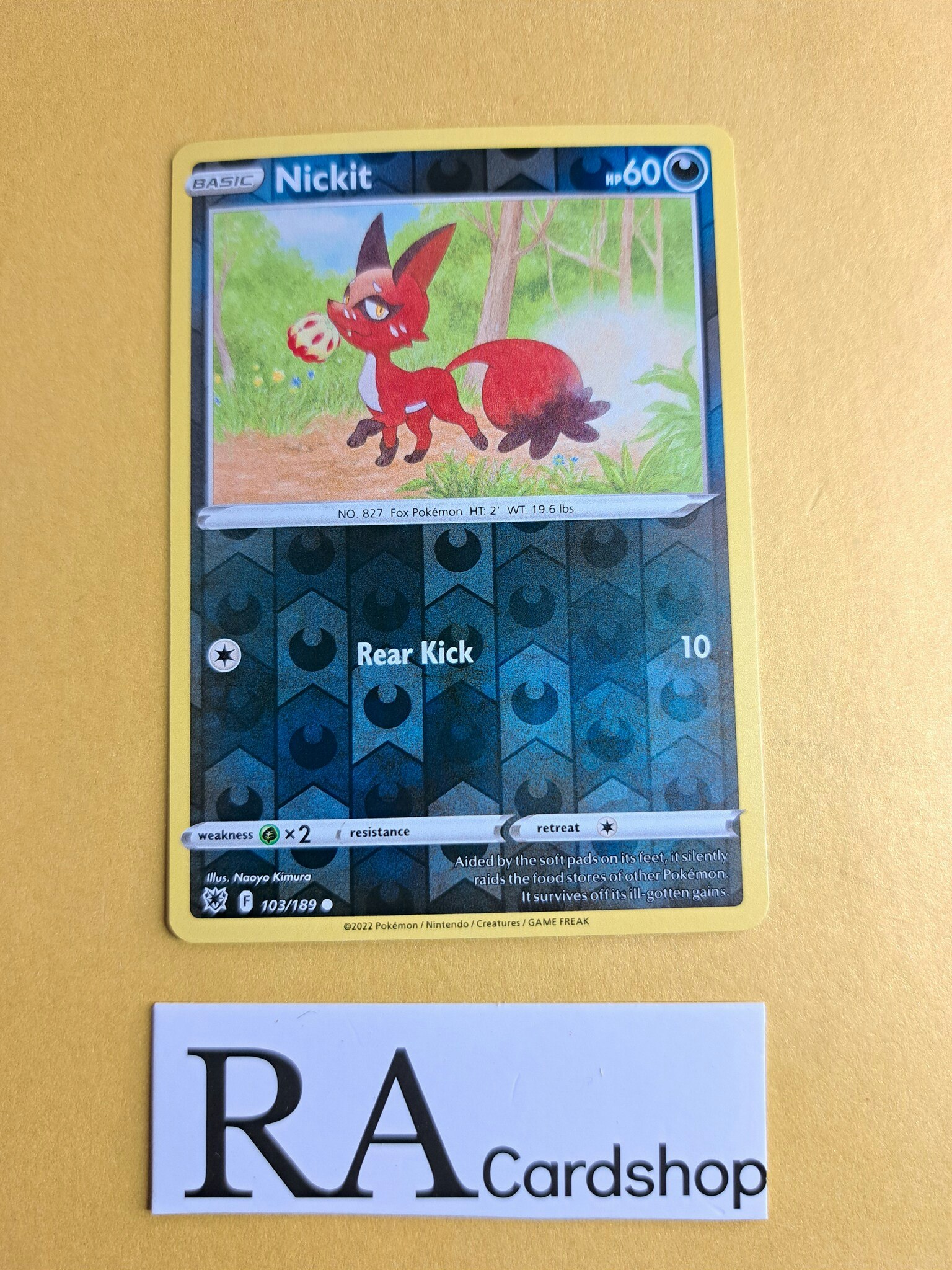 Nickit Reverse Holo Common 103/189 Astral Radiance Pokemon