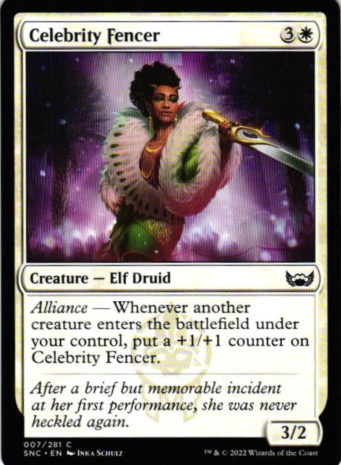 Celebrity Fencer Common 007/281 Streets of New Capenna (SNC) Magic the Gathering