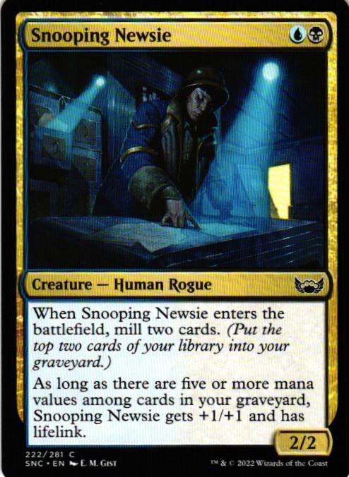 Snooping Newsie Common 222/281 Streets of New Capenna (SNC) Magic the Gathering