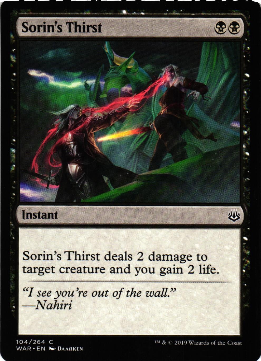 Sorins Thirst Common 104/264 War of the Spark (WAR) Magic the Gathering