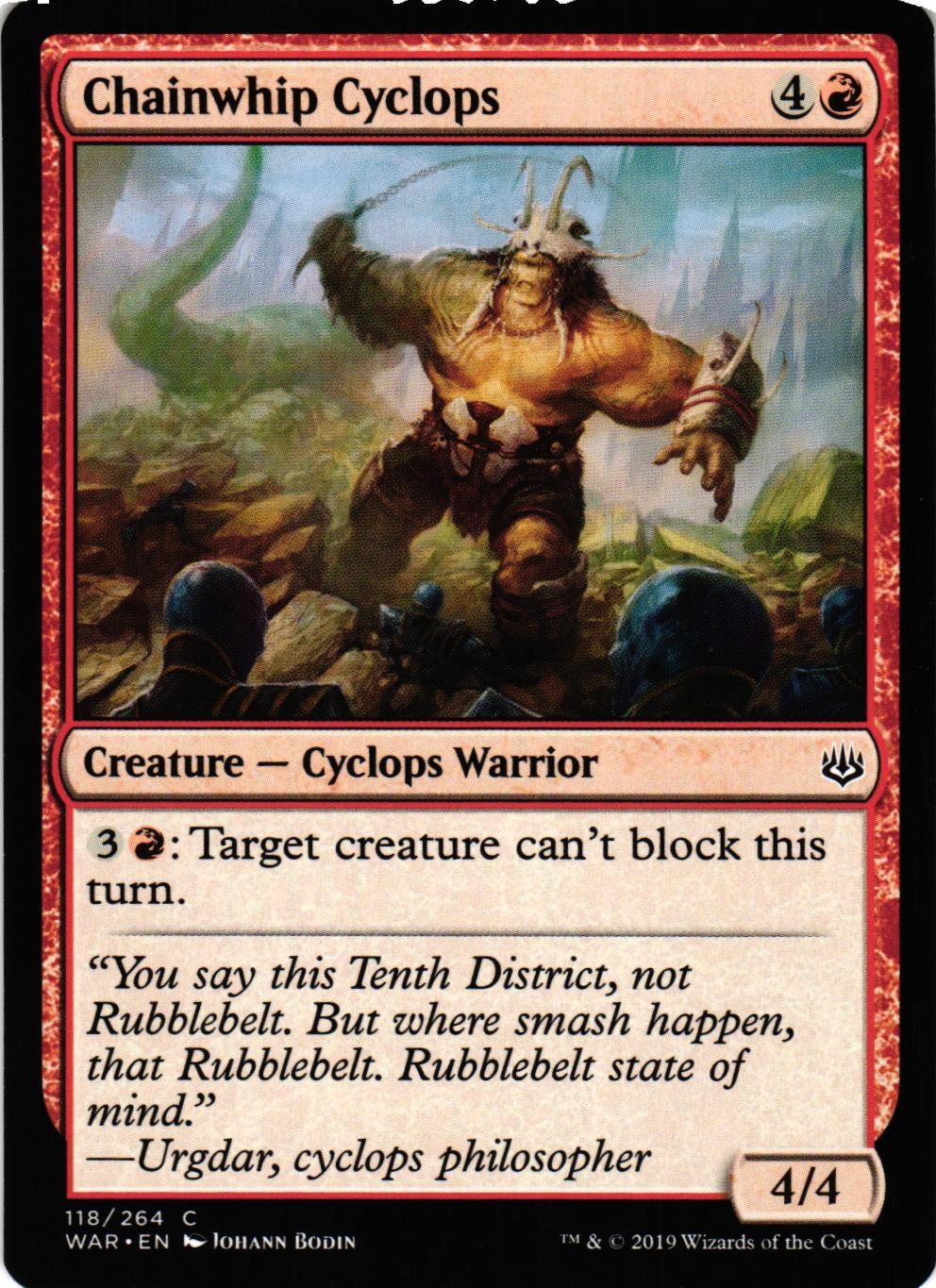 Chainwhip Cyclops Common 118/264 War of the Spark (WAR) Magic the Gathering