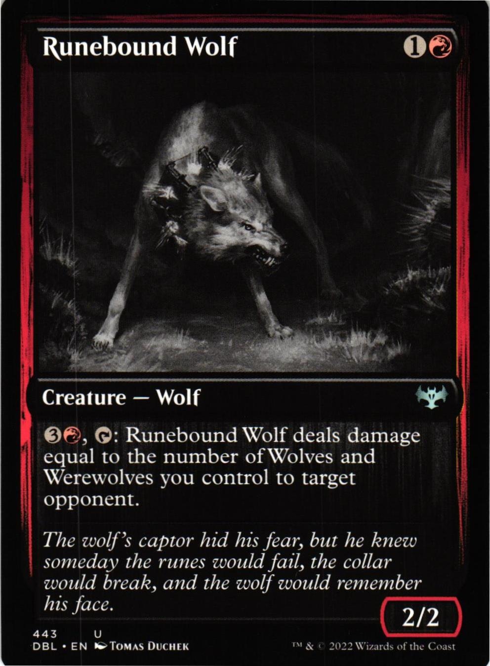 Runebound Wolf Uncommon 443 Innistrad: Double Feature (DBL) Magic the Gathering