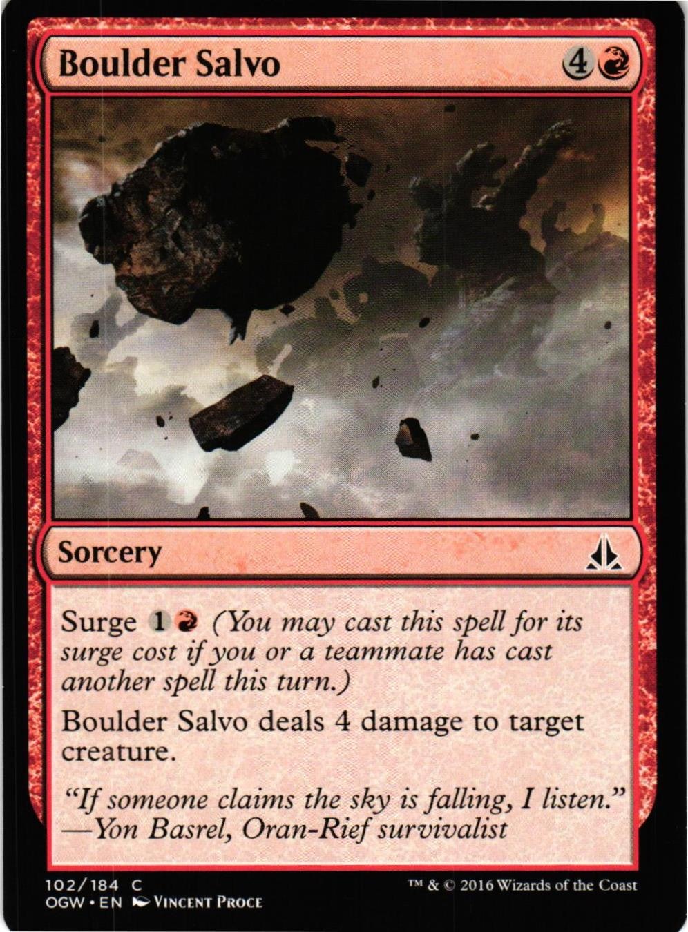 Boulder Salvo Common 102/184 Oath of the Gatewatch (OGW) Magic the Gathering