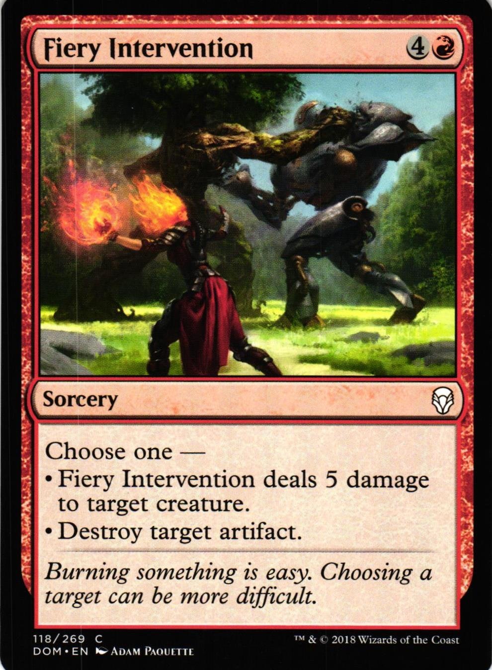 Fiery Intervention Common 118/269 Dominaria (DOM) Magic the Gathering