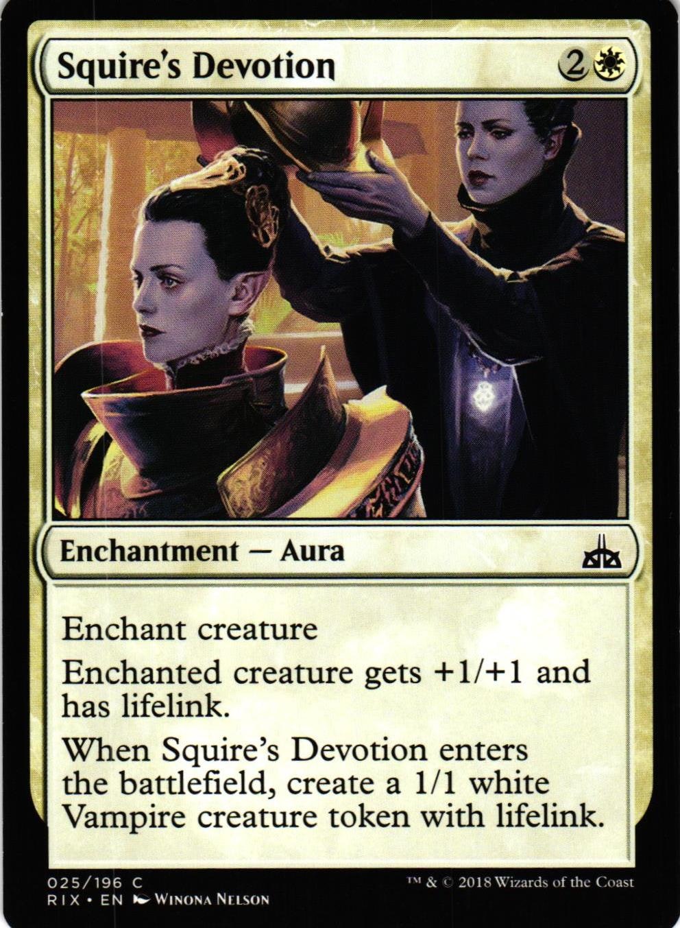Squires Devotion Common 025/196 Rivals of Ixalan (RIX) Magic the Gathering