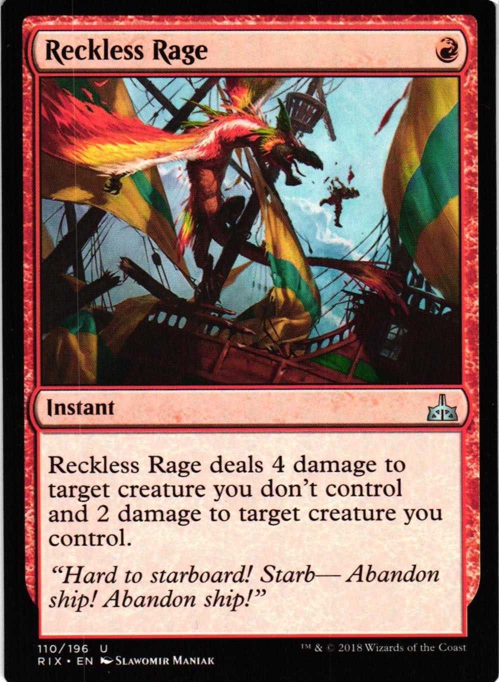 Reckless Rage Uncommon 110/196 Rivals of Ixalan (RIX) Magic the Gathering