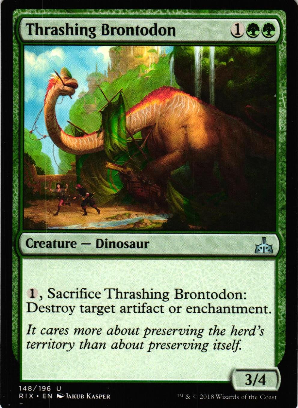 Thrashing Brontodon Uncommon 148/196 Rivals of Ixalan (RIX) Magic the Gathering