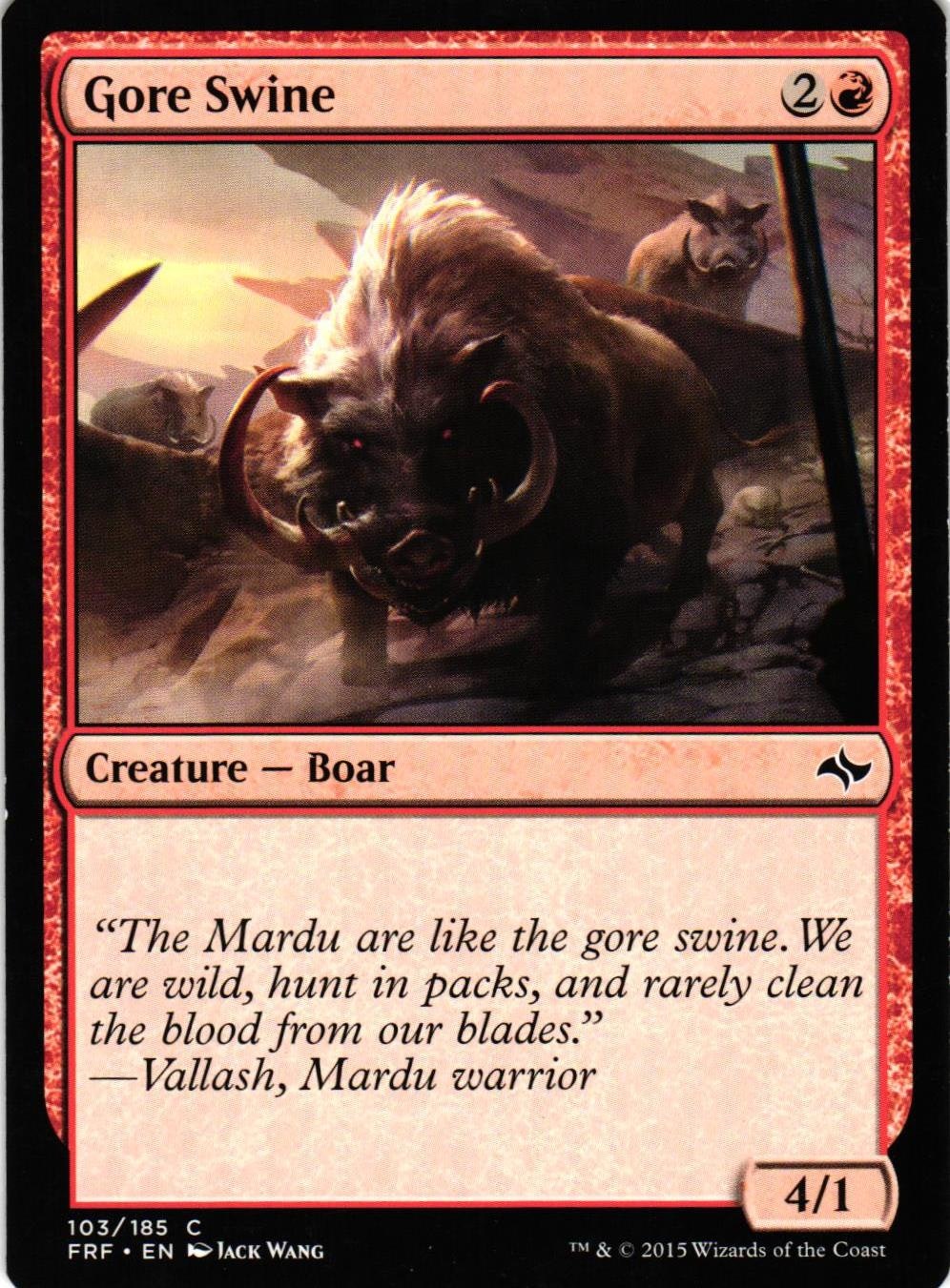Gore Swine Common 103/185 Fate Reforged (FRF) Magic the Gathering