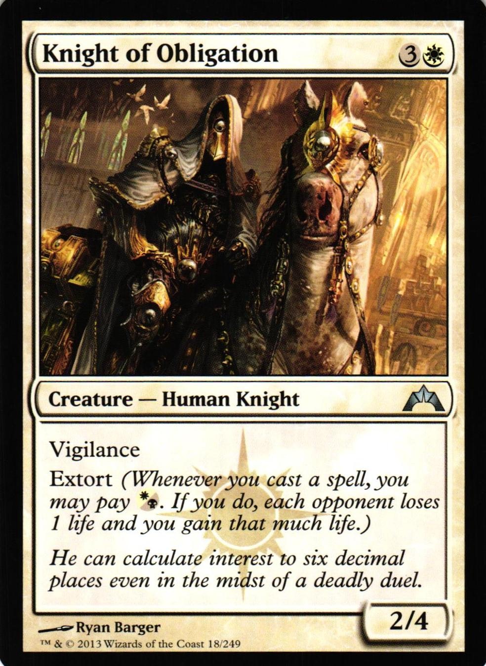 Knight of Obligation Uncommon 18/249 Gatecrash Gatecrash (GTC) Magic the Gathering