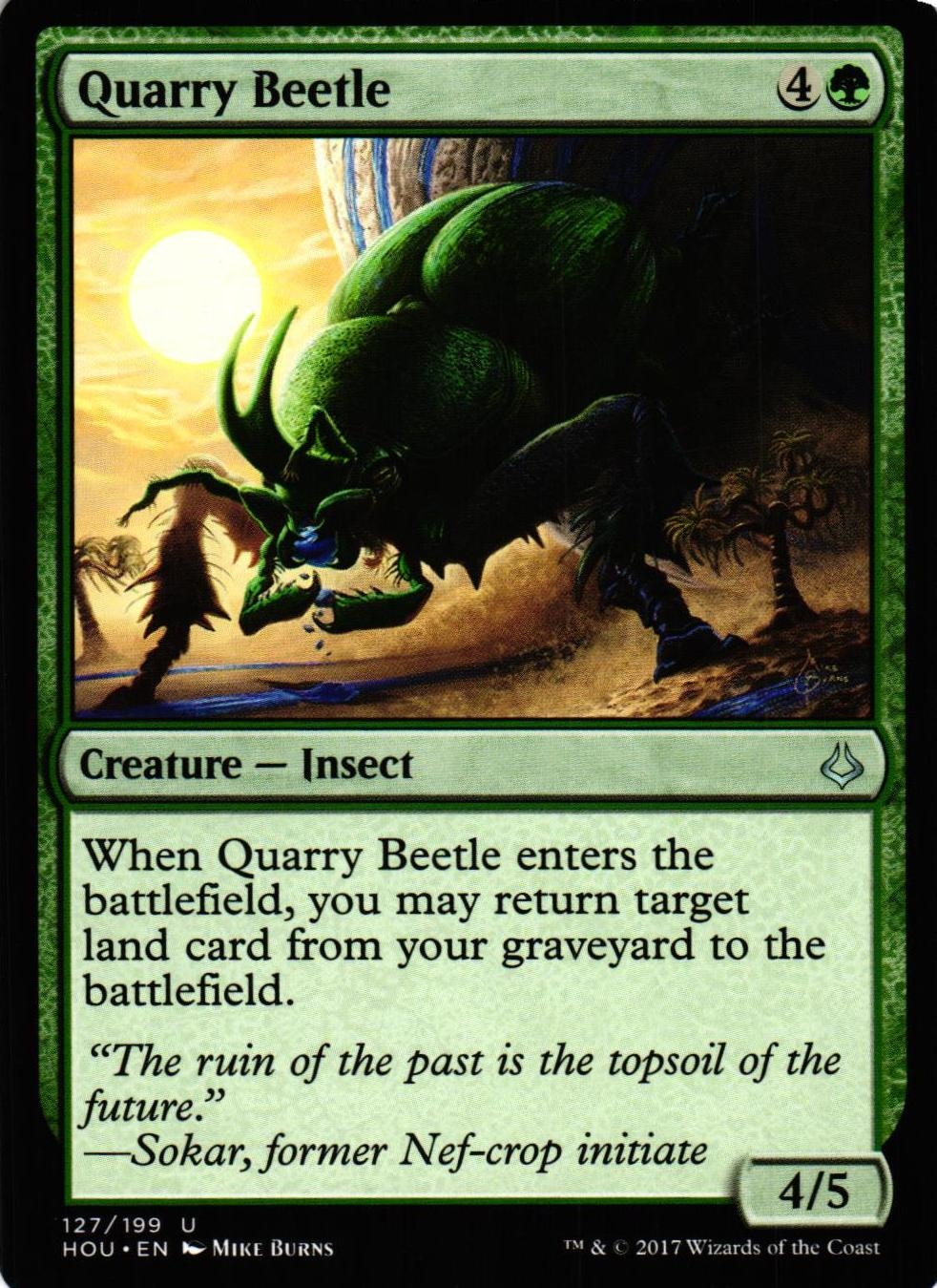 Quarry Beetle Uncommon 127/199 Hour of Devesation (HOU) Magic the Gathering