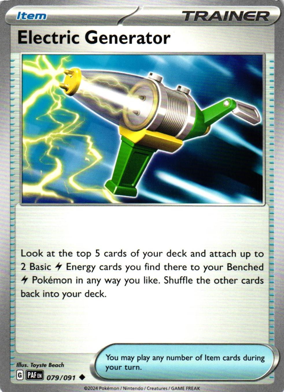 Electric Generator Uncommon 079/091 Paldean Fates Pokemon
