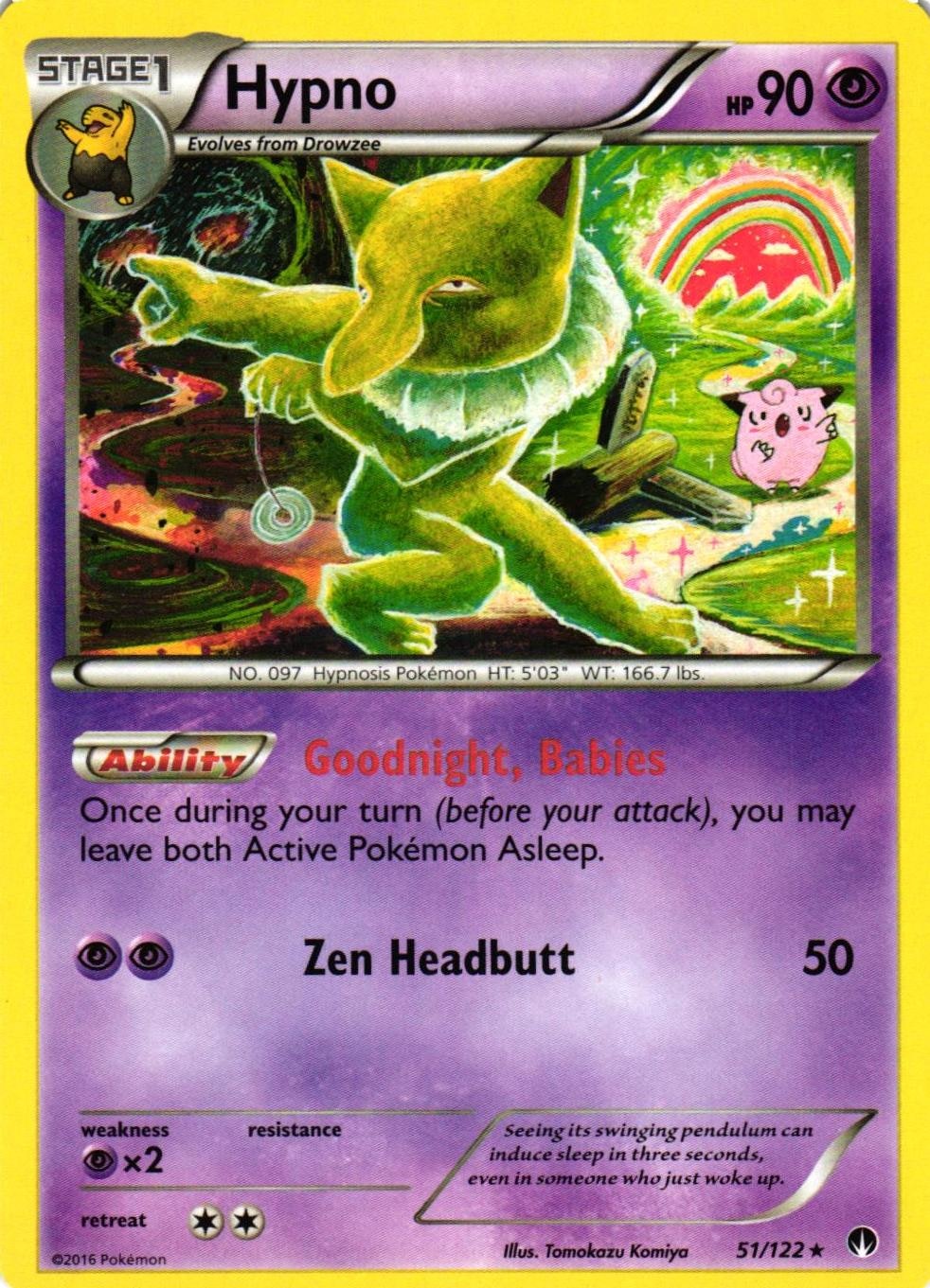 Hypno Rare 51/122 Break Point Pokemon