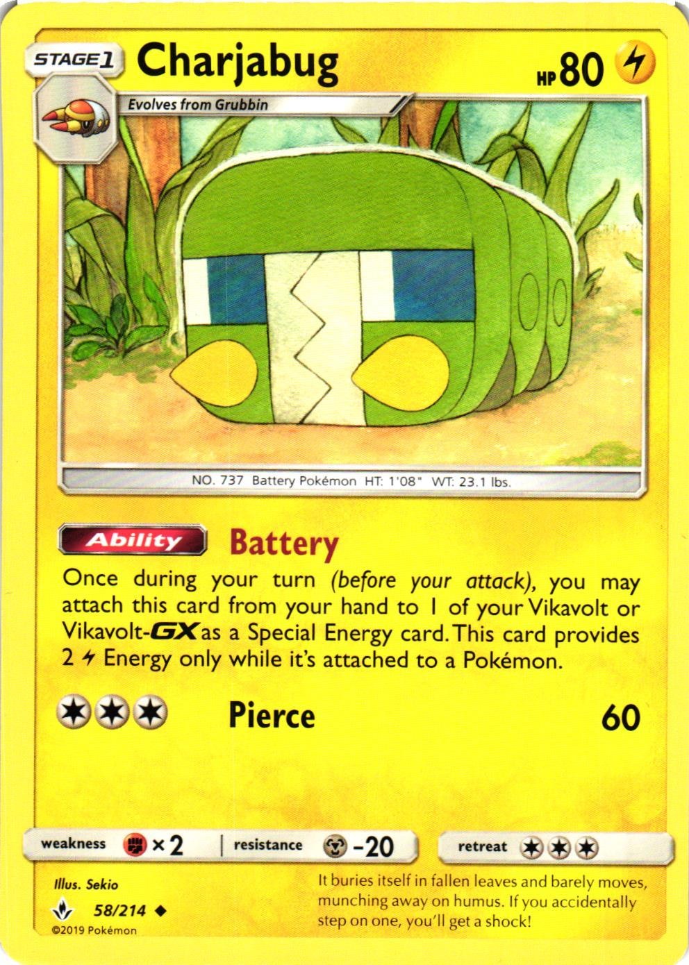 Charjabug Uncommon 58/214 Unbroken Bonds Pokemon