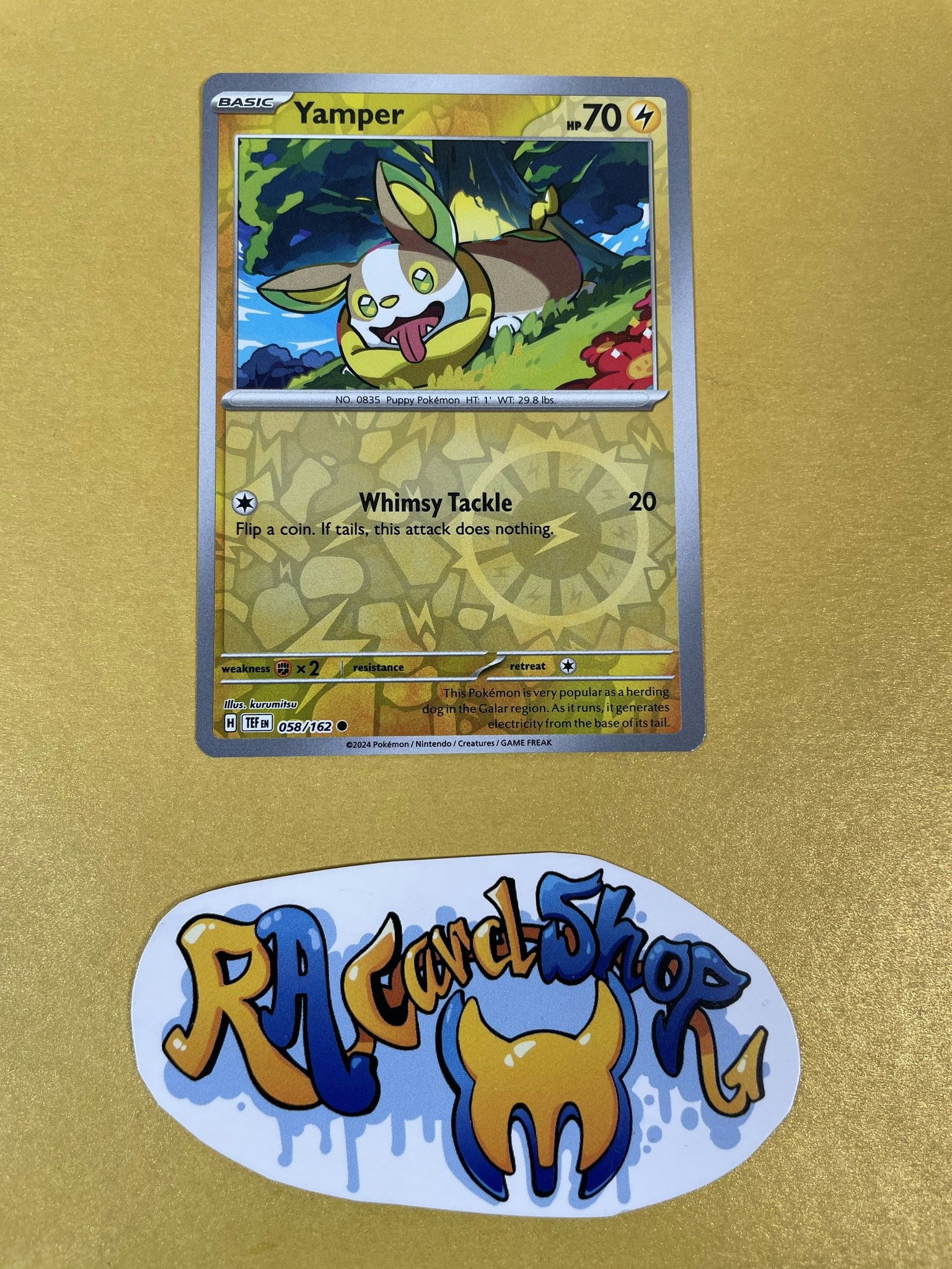 Yamper Reverse Holo Common 058/162 Temporal Forces Pokemon