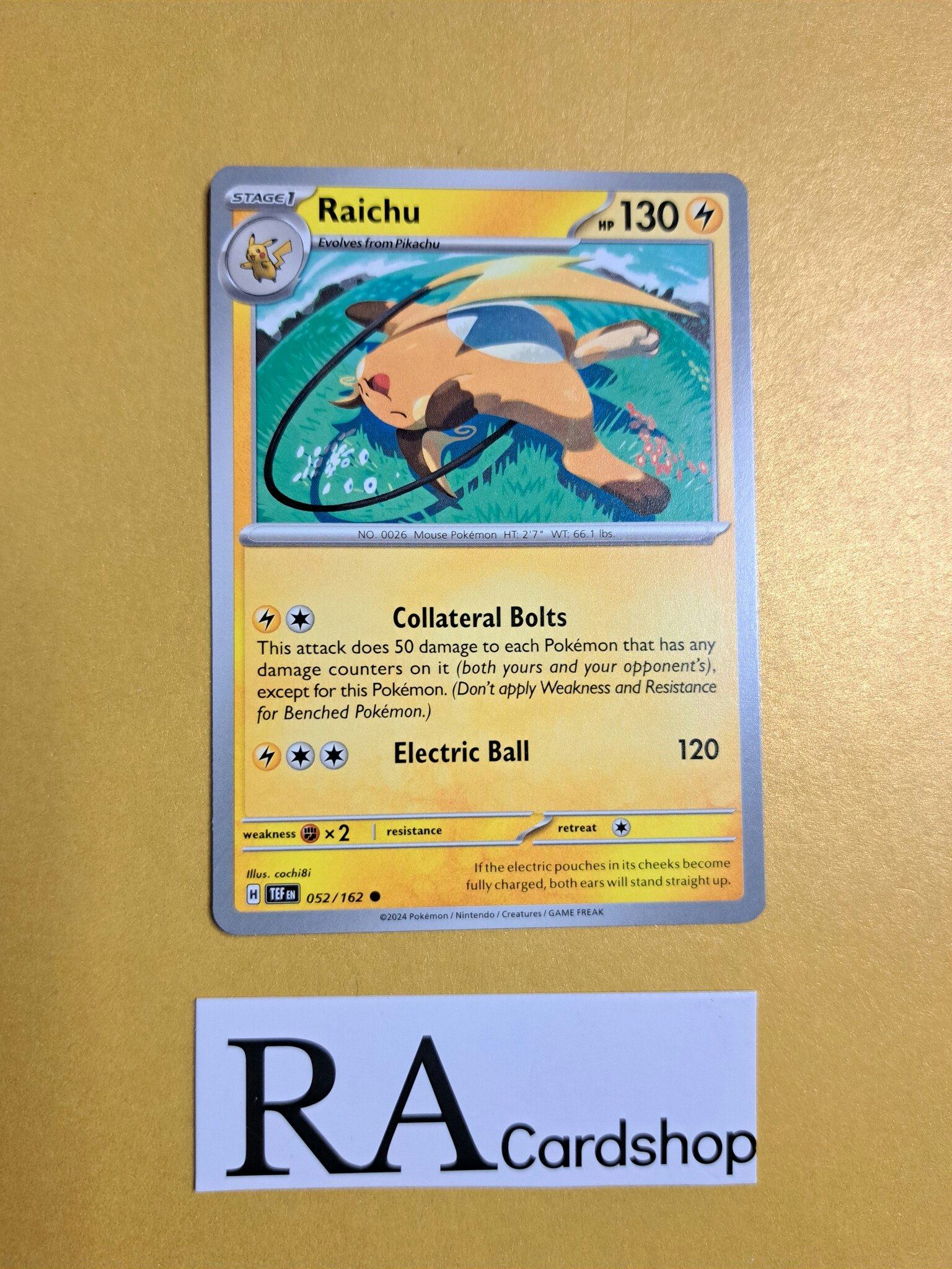 Raichu Common 052/162 Temporal Forces Pokemon