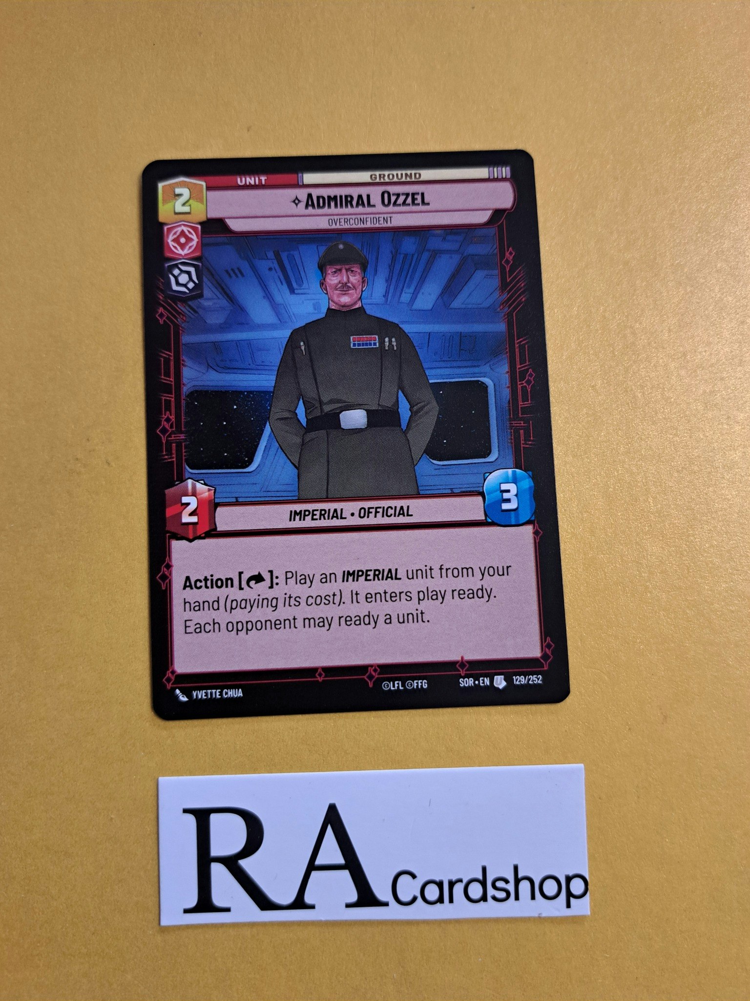Admiral Ozzel, Overconfident Uncommon 129/252 Spark of the Rebellion (SOR) Star Wars Unlimited