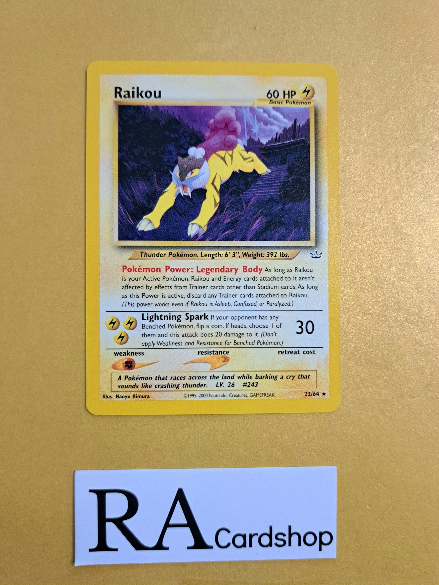 Raikou Rare 22/64 Neo Revolation Pokemon
