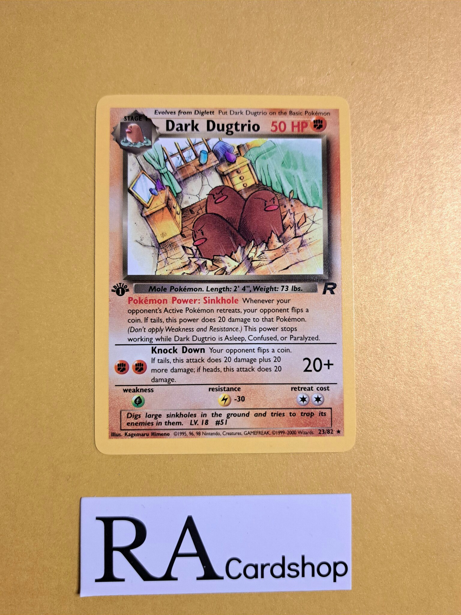 Dark Dugtrio Rare 23/82 1st Edition Team Rocket Pokemon