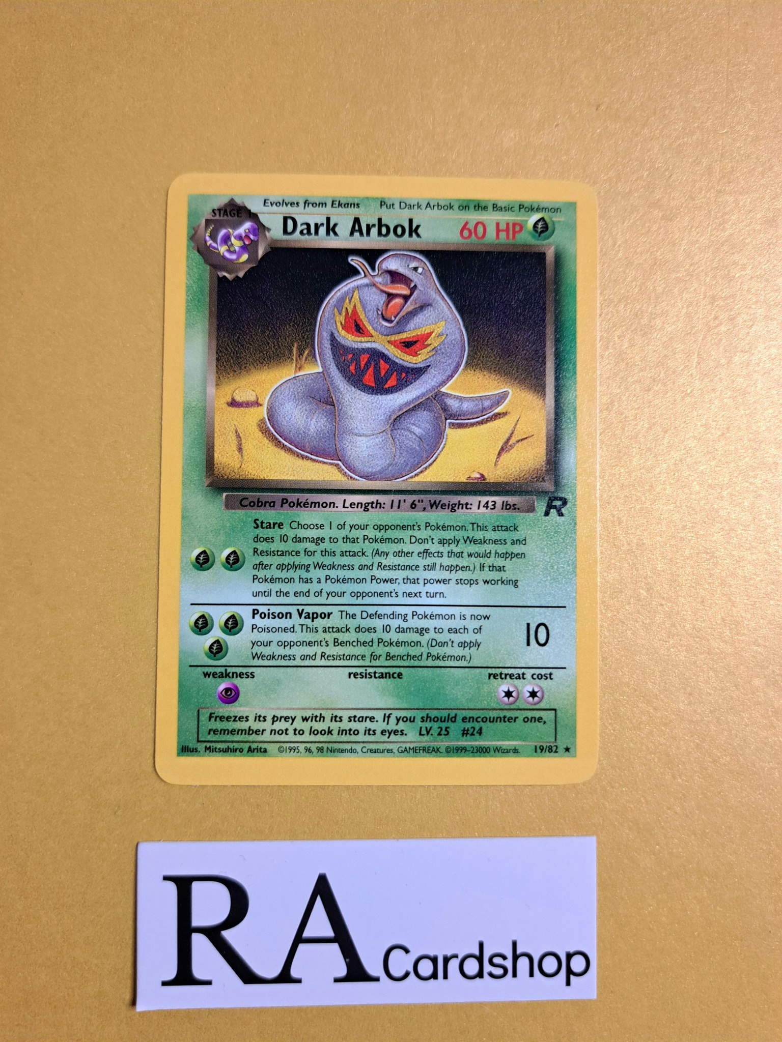Dark Arbok Rare 19/82 Team Rocket Pokemon