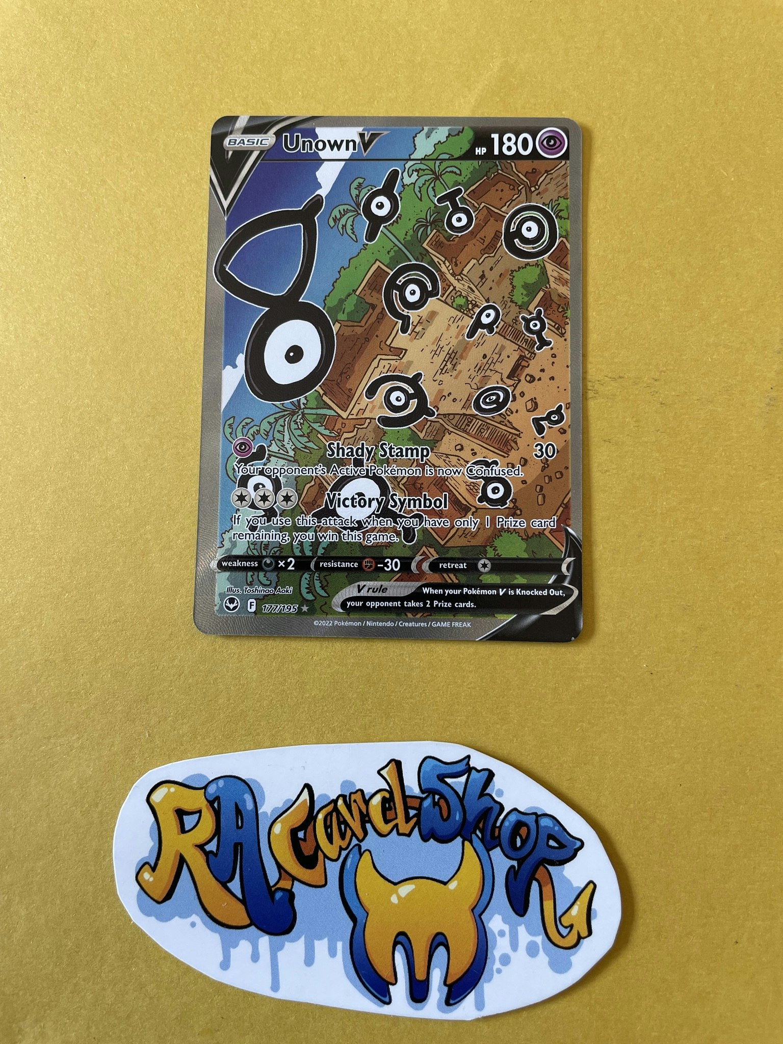 Unown V Ultra Rare 177/195 Silver Tempest Pokemon
