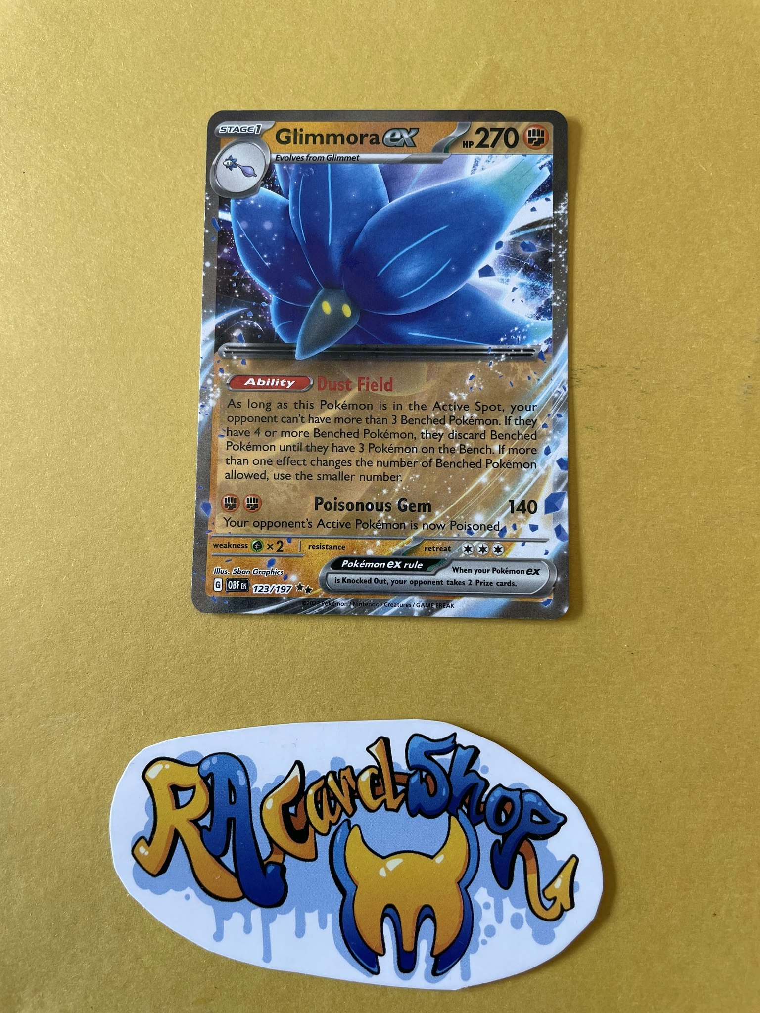 Glimmora ex Rare 123/197 Obsidian Flames Pokemon