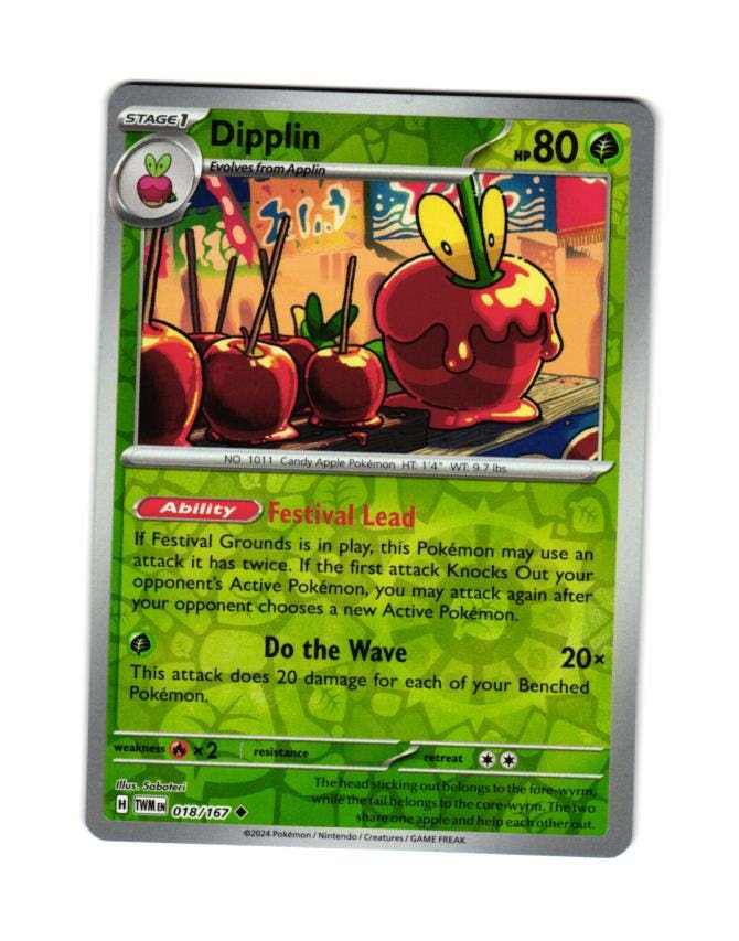 Dipplin Reverse Holo Uncommon 018/167 Twilight Masquerade Pokemon