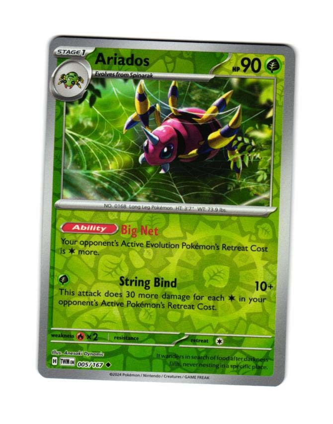 Ariados Reverse Holo Common 005/167 Twilight Masquerade Pokemon