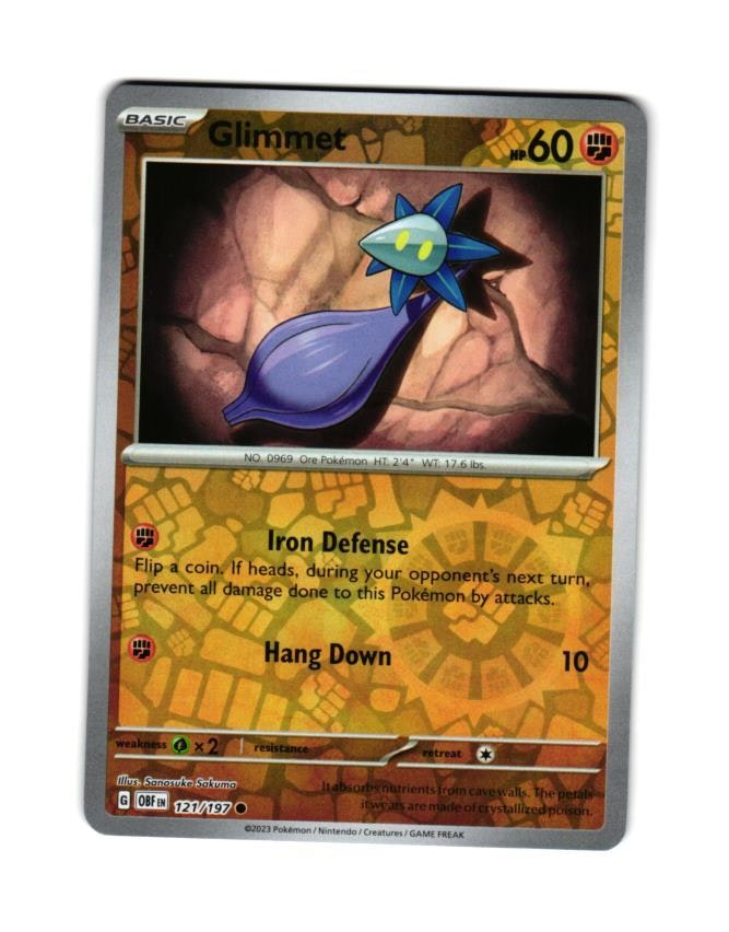 Glimmet Reverse Holo Common 121/197 Obsidian Flames Pokemon