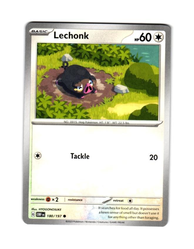 Lechonk Common 180/197 Obsidian Flames Pokemon