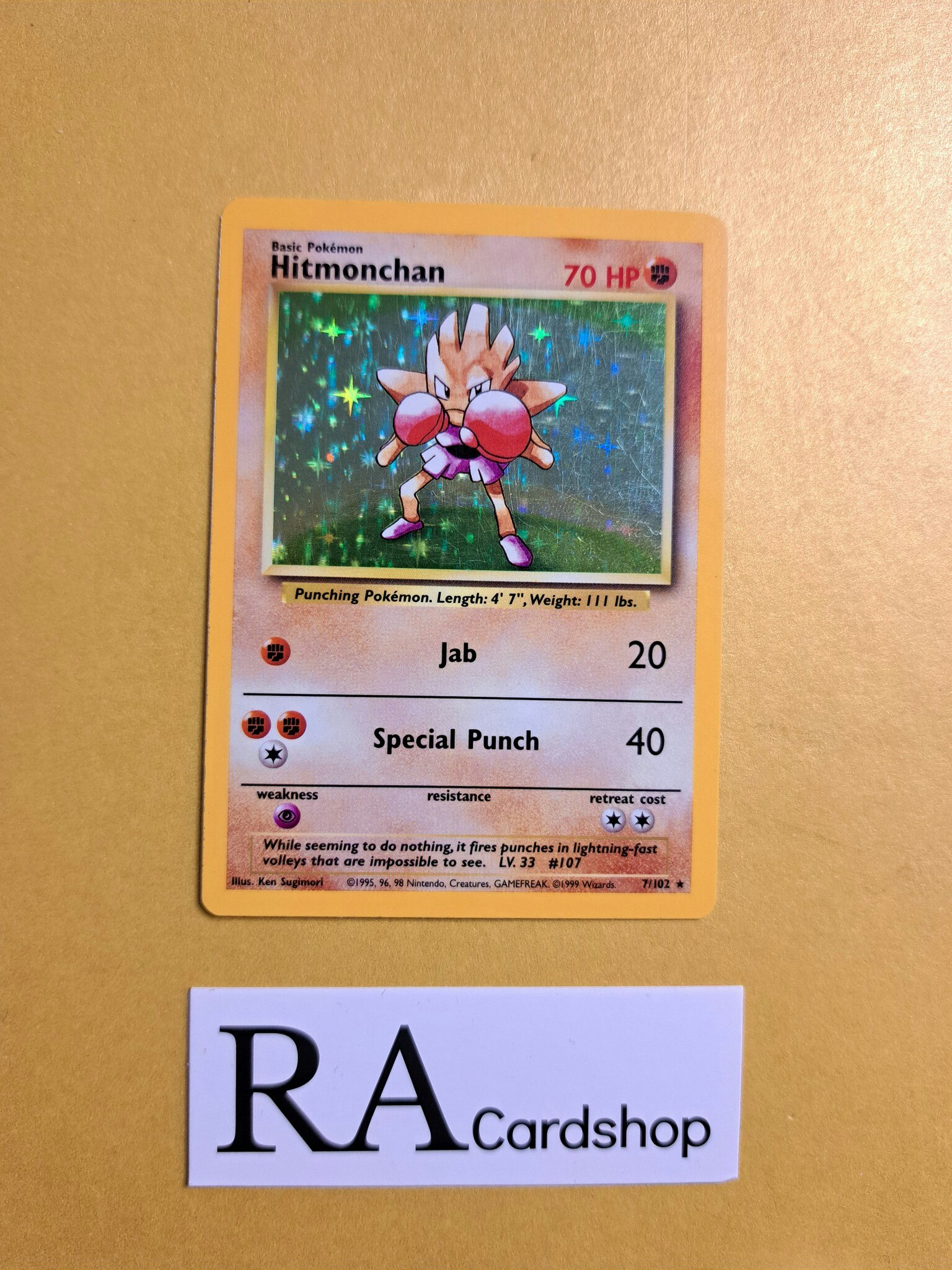 Hitmonchan Holo Rare 7/102 Base Set Pokemon (2)
