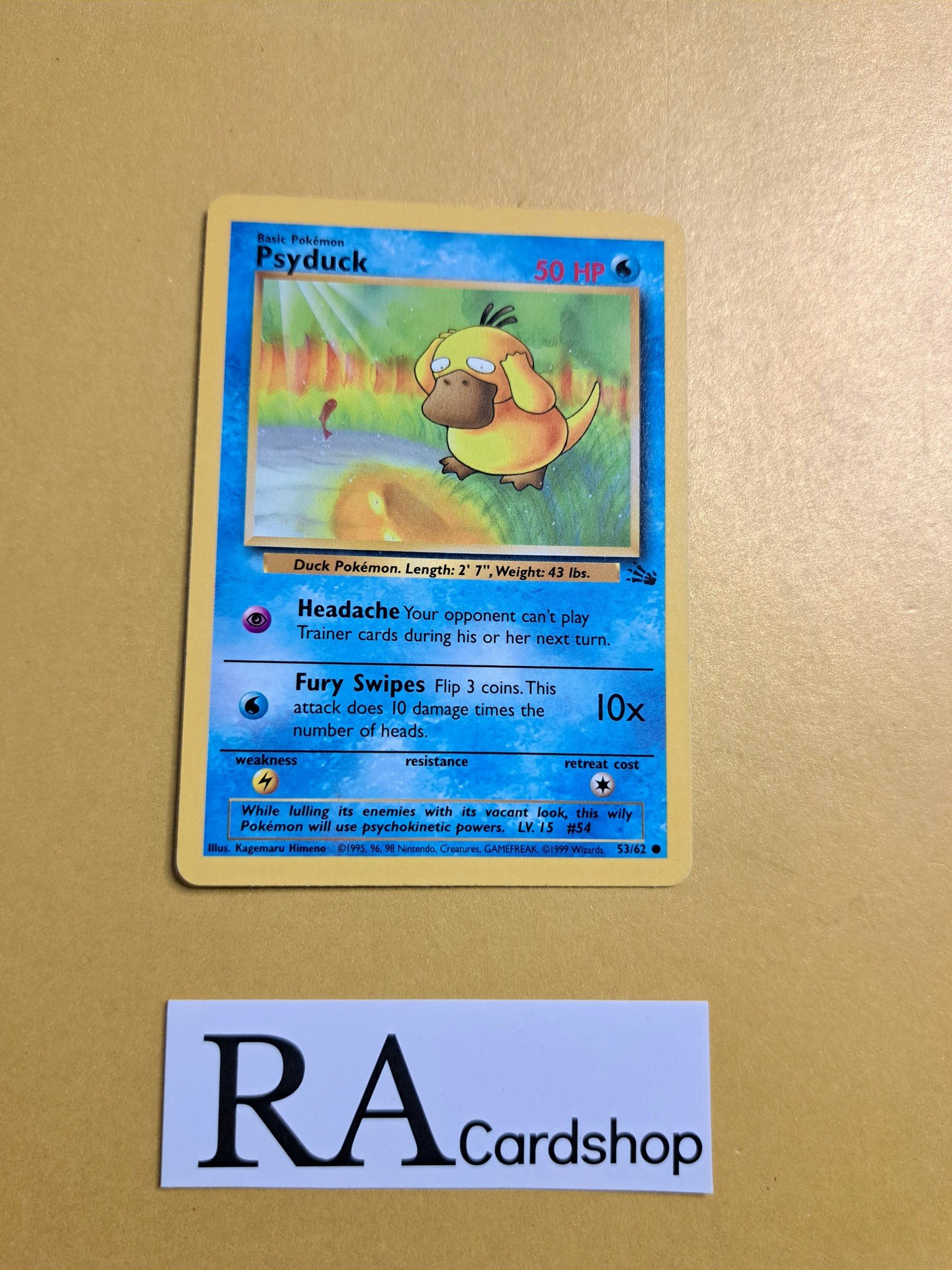 Psyduck Common 53/62 Fossil Pokemon TCG (1)