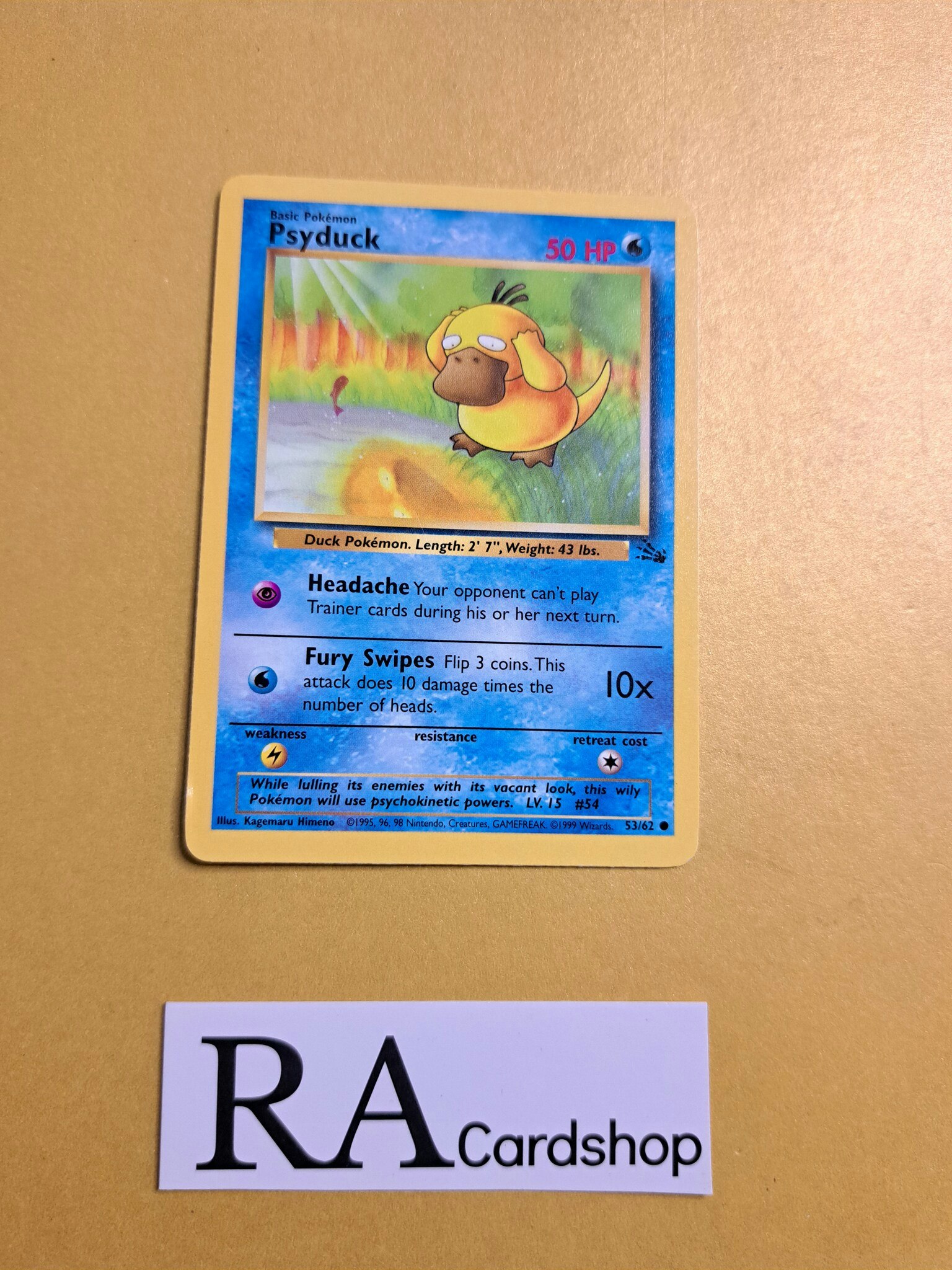 Psyduck Common 53/62 Fossil Pokemon TCG (3)