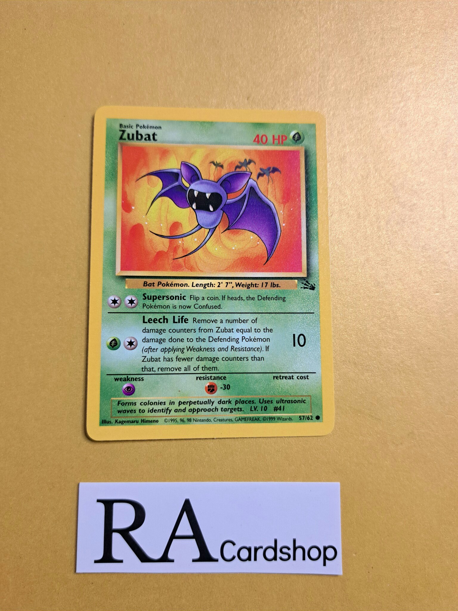 Zubat Common 57/62 Fossil Pokemon TCG (3)