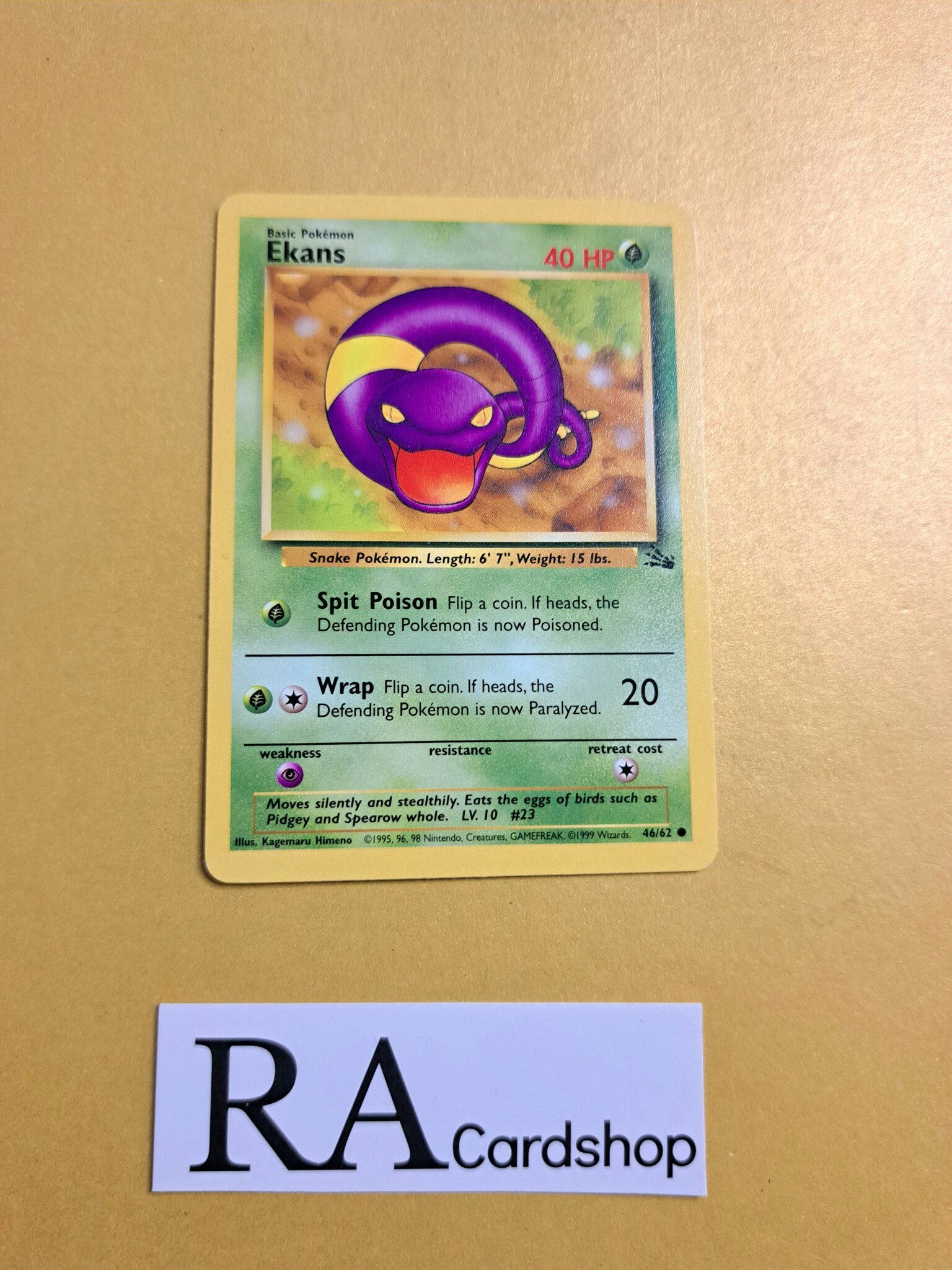 Ekans Common 46/62 Fossil Pokemon TCG (1)