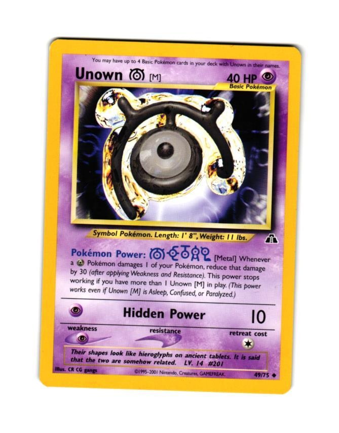 Unown M 49/75 Uncommon Neo Discovery Pokemon