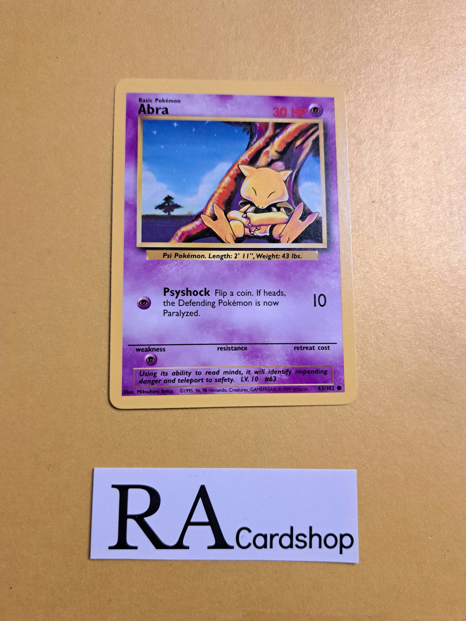 Abra Common 43/102 Base Set Pokemon TCG (2)