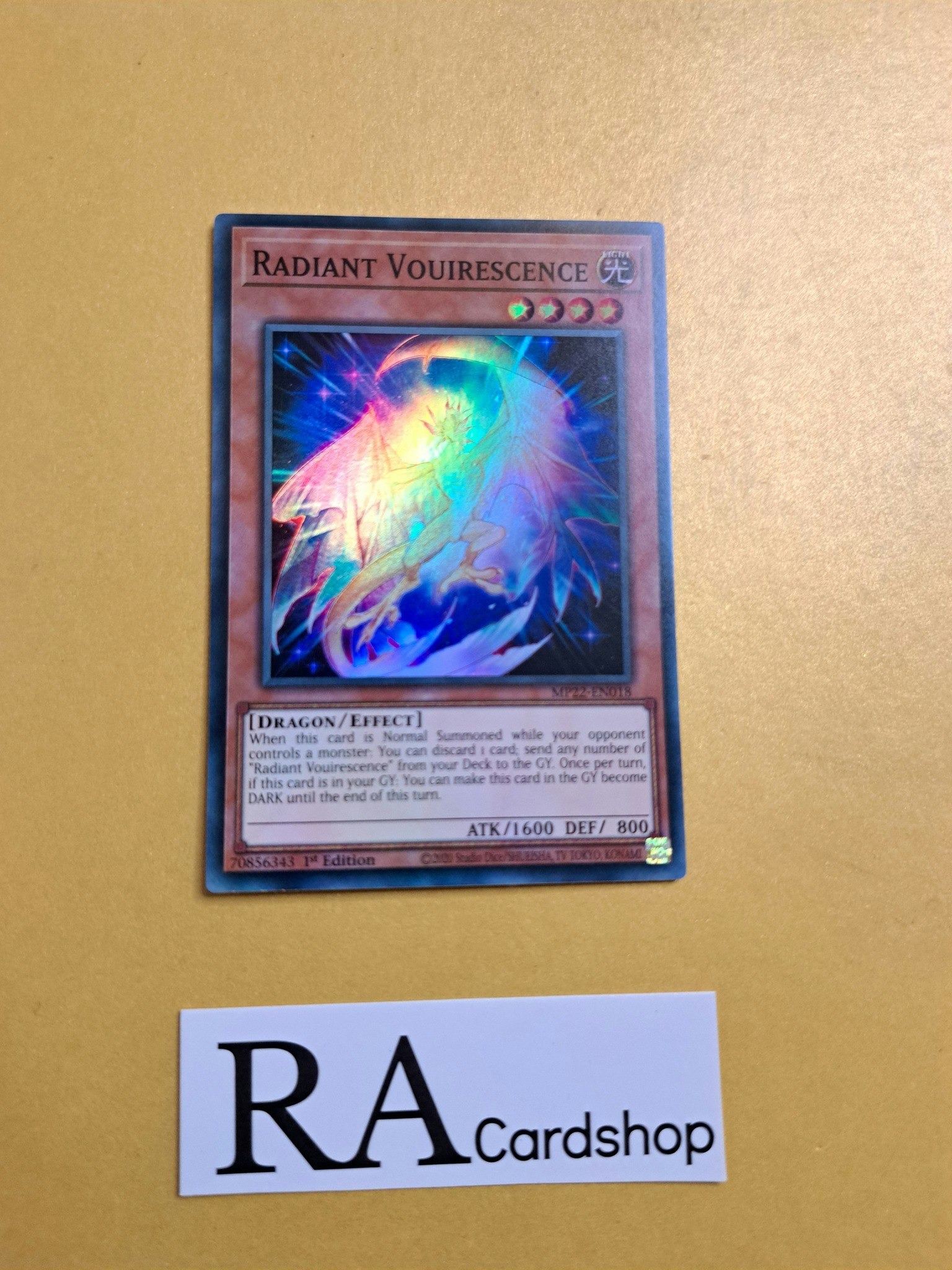 Radiant Vouirescence Super Rare MP22-EN018 1st Edition Tin of the Pharaohs Gods 2022 MP22 Yu-Gi-Oh