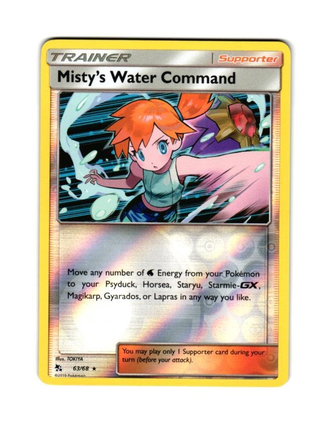Mistys Water Command Reverse Holo Rare 63/68 Hidden Fates Pokemon