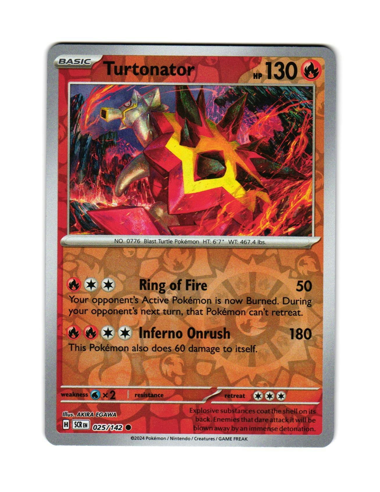 Turtonator Reverse Holo Common 025/142 Stellar Crown Pokemon