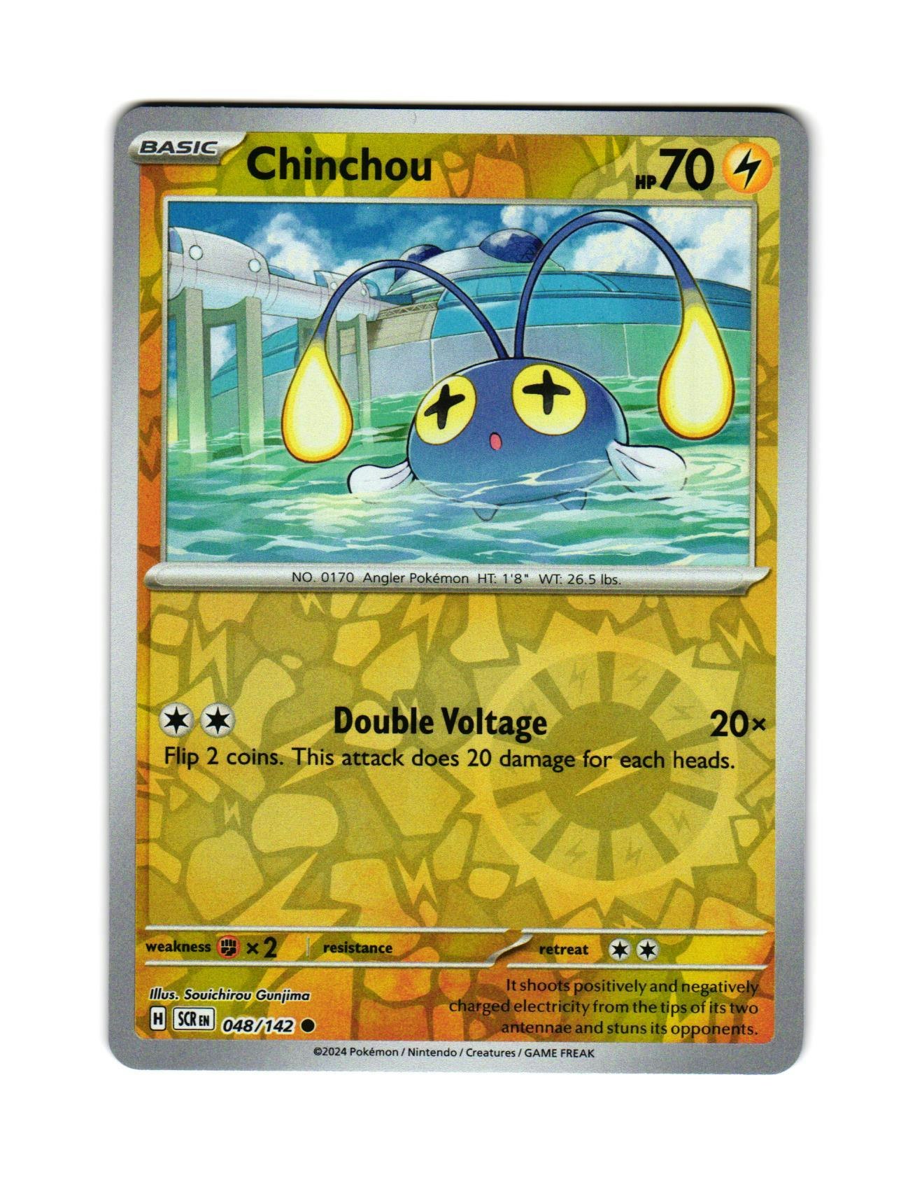 Chinchou Reverse Holo Common 048/142 Stellar Crown Pokemon