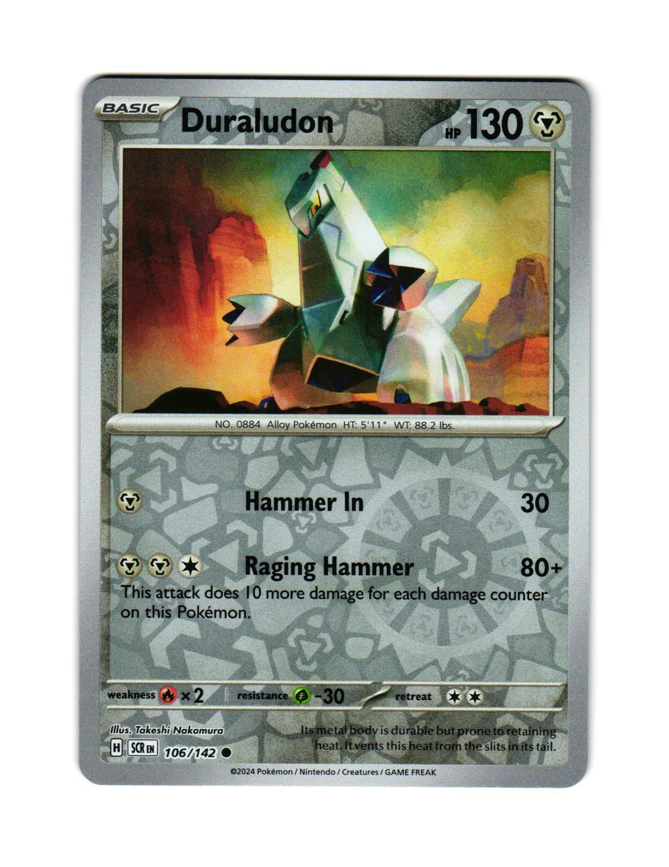 Duraludon Reverse Holo Common 106/142 Stellar Crown Pokemon