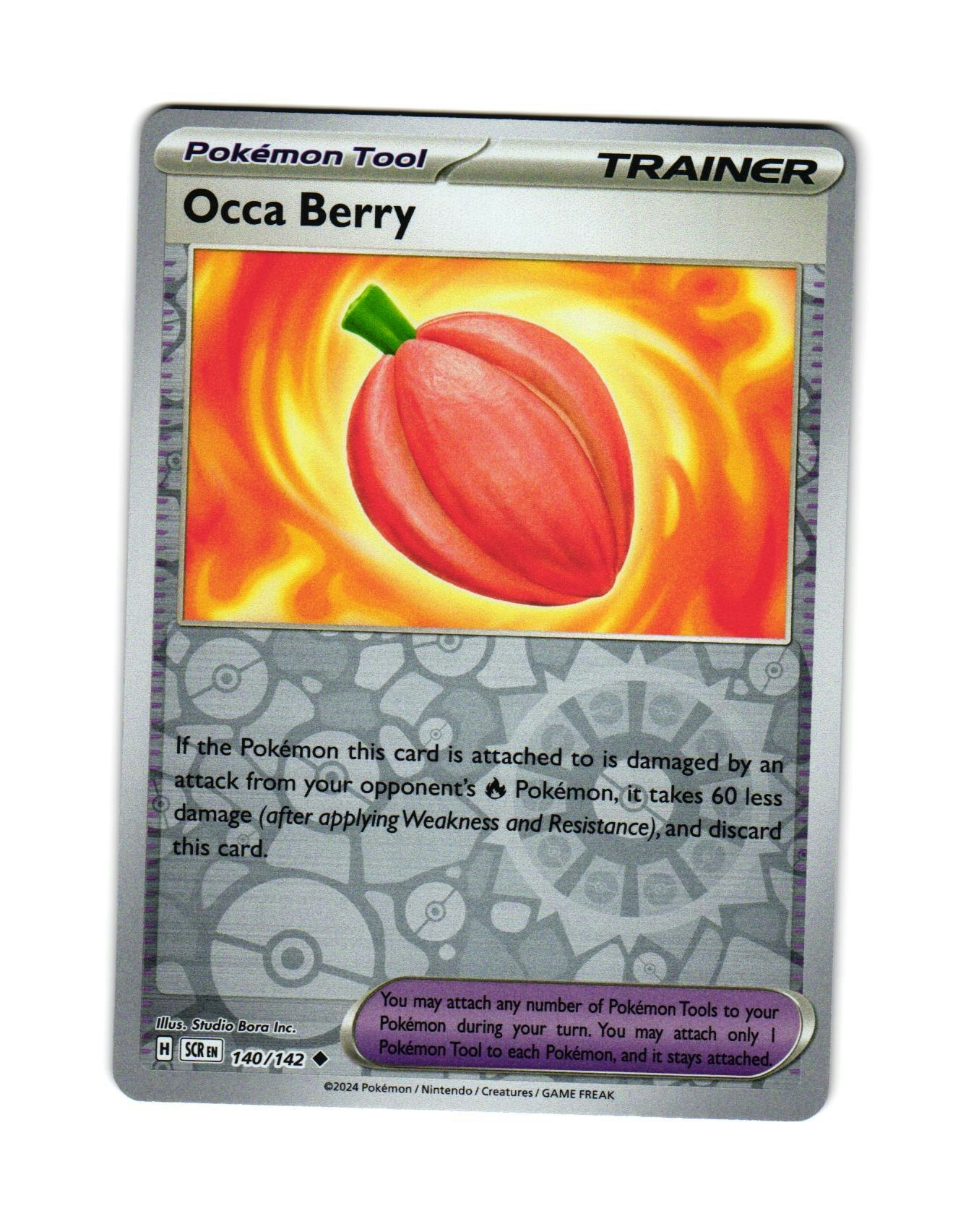 Occa Berry Reverse Holo Uncommon 140/142 Stellar Crown Pokemon