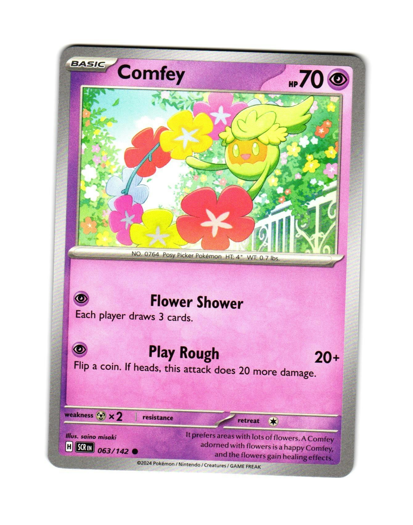 Comfey Common 063/142 Stellar Crown Pokemon