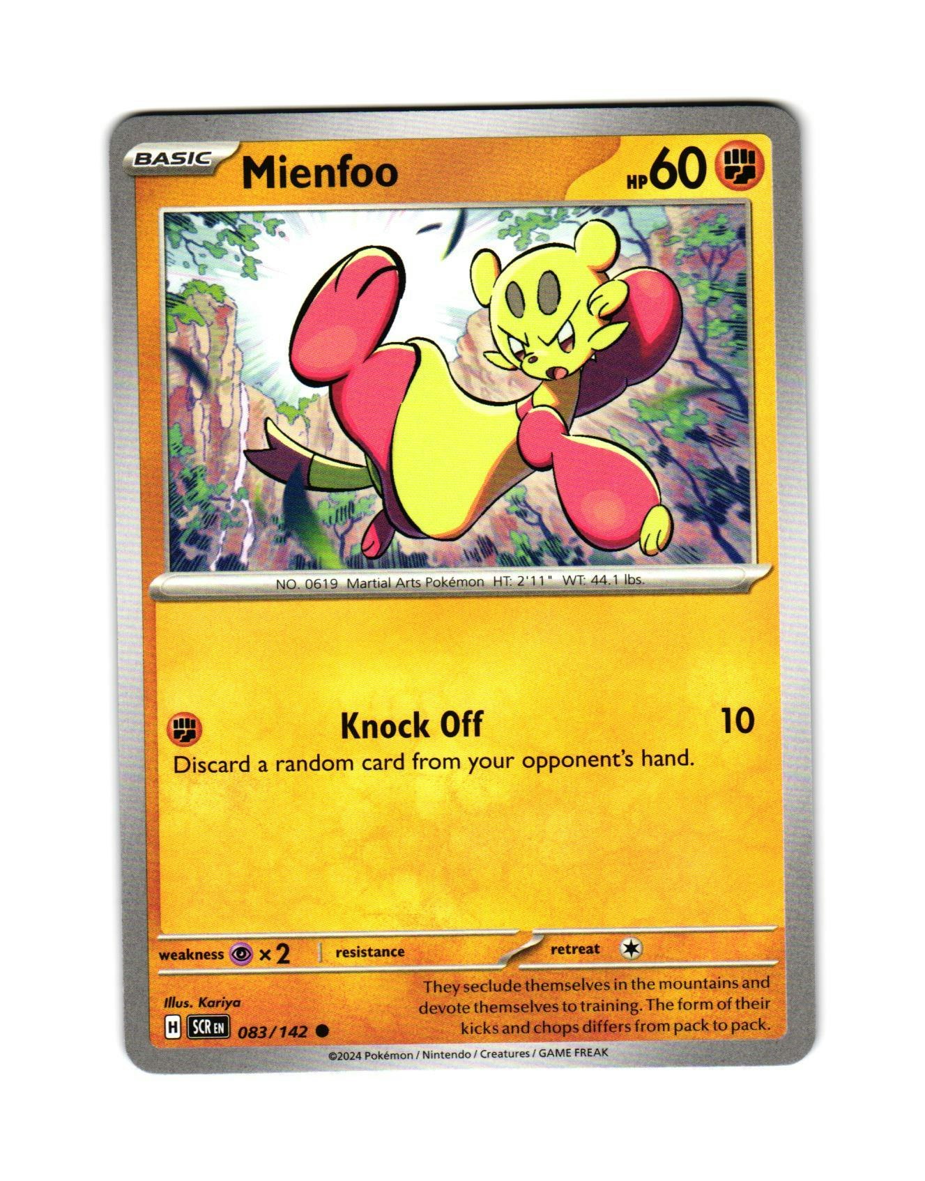 Mienfoo Common 083/142 Stellar Crown Pokemon