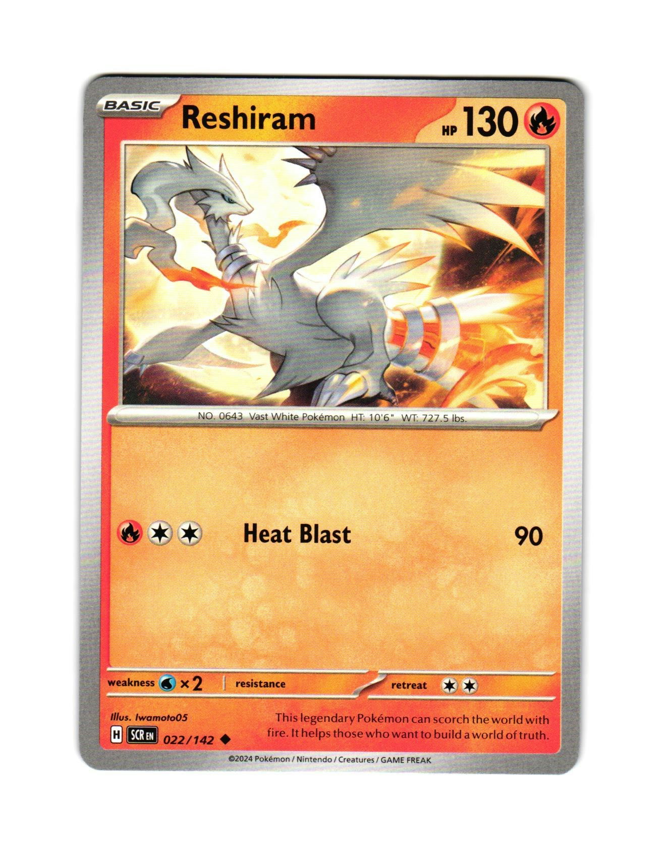 Reshiram Uncommon 022/142 Stellar Crown Pokemon