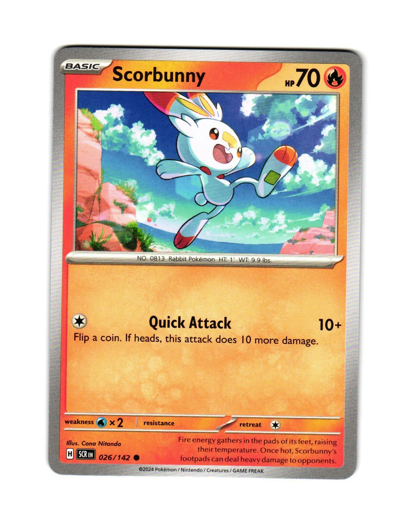 Scorbunny Common 026/142 Stellar Crown Pokemon