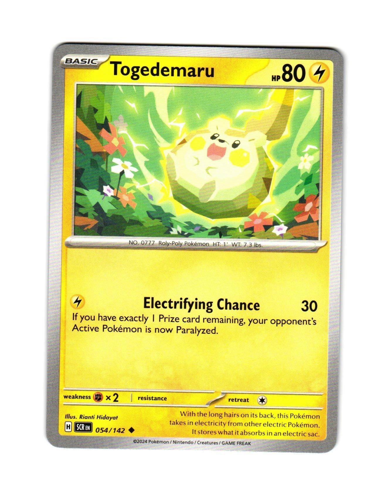 Togedemaru Uncommon 054/142 Stellar Crown Pokemon