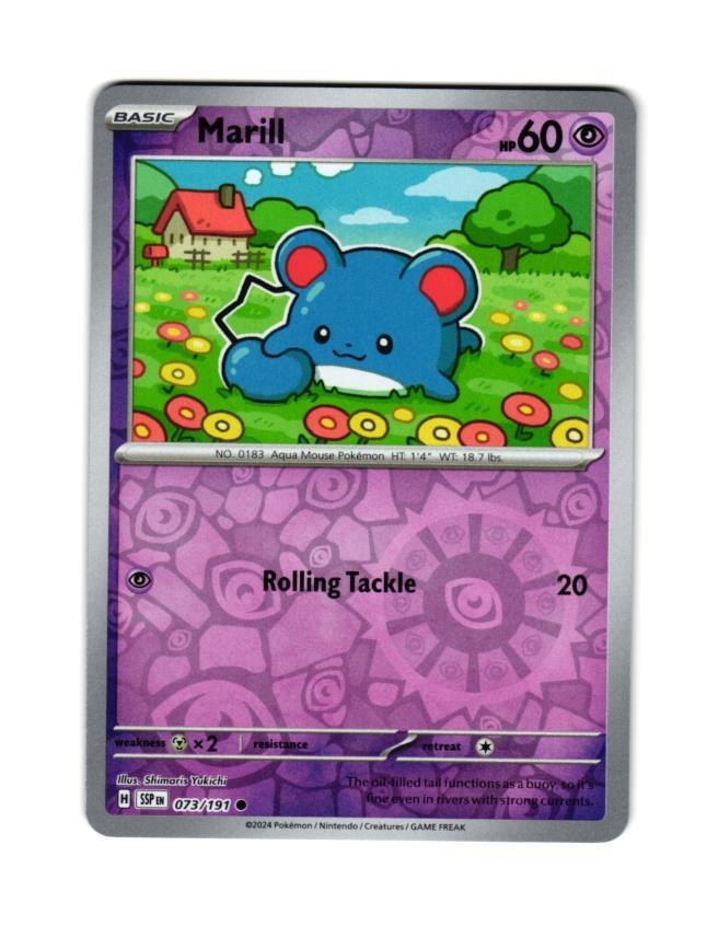 Marill Reverse Holo Common 073/191 Surging Sparks Pokemon